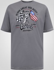 D555 Jasper Official Gas Monkey Majica s Potiskom Siva