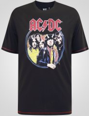 D555 Hugh Official ACDC Highway To Hell Majica s Potiskom Črna
