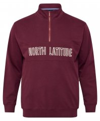 North Latitude Half Zip Pulover Bordo