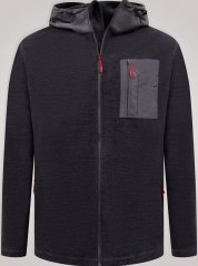 D555 Damien Micro Fleece Zip Through Hoody Črna/Siva