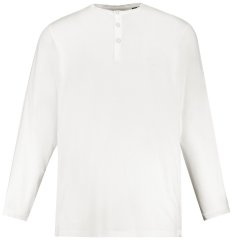 JP1880 702555 Majica Henley z dolgimi rokavi Bela