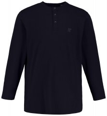 JP1880 702555 Majica Henley z dolgimi rokavi Temno modra
