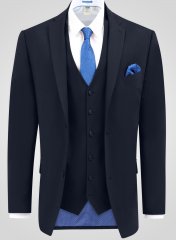 D555 Ted 4 Way Stretch Tailored Suit Jacket Mornarska