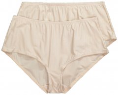 Ulla Popken 800279 Črtaste spodnjice 2 kosa Umazano bela