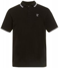 JP1880 802789 Polo majica z belim kontrastnim ovratnikom Črna