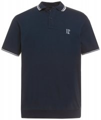 JP1880 802789 Polo majica z belim kontrastnim ovratnikom Temno modra