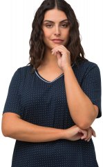 Ulla Popken 819289 Spalna srajca s kratkimi rokavi 2 kosa Temno modra