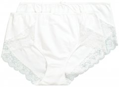 Ulla Popken 824106 Boksarice s čipko 2 kosa Bela
