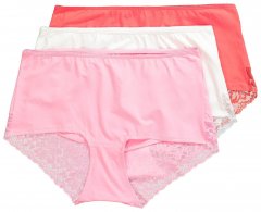 Ulla Popken 827465 Hipster spodnjice s čipko 3 kosa Roza