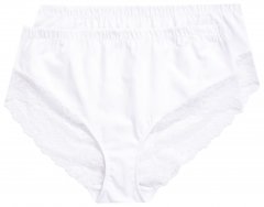 Ulla Popken 830094 Spodnjice s čipko 2 kosa Bela