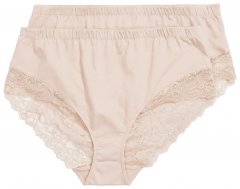Ulla Popken 830094 Spodnjice s čipko 2 kosa Bež