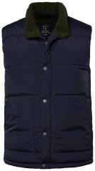 JP1880 831193 Brezrokavnik s teddy podlogo Temno moder