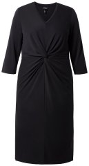 Ulla Popken 836514 Midi obleka s 3/4 rokavi Črna