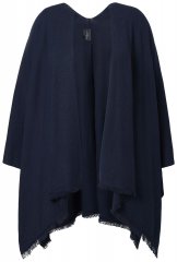 Ulla Popken 841117 Pleten oversize pončo s kristalčki Temno modra