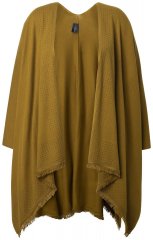 Ulla Popken 841117 Pleten oversize pončo s kristalčki Olivno zelena