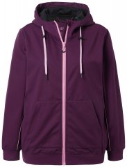 Ulla Popken 843186 Vodoodbojna softshell jakna z odsevniki Vinsko rdeča