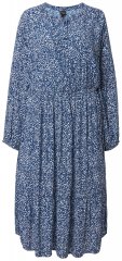 Ulla Popken 844594 Cvetlična midi obleka Temno modra