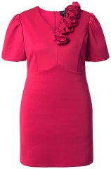 Ulla Popken 845148 Cvetlična oprijeta obleka Magenta