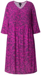 Ulla Popken 845825 Cvetlična midi obleka z V-izrezom Lila