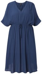 Ulla Popken 848224 Midi obleka z vrvico Temno modra