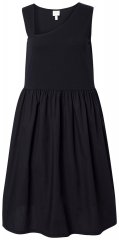 Ulla Popken 848305 Midi obleka brez rokavov z V-izrezom Črna