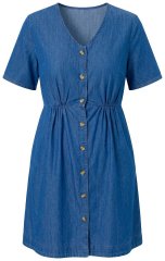 Ulla Popken 848597 Srajčna obleka Denim modra
