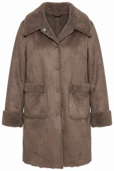 Ulla Popken 850251 Teddy plašč Svetlo rjava