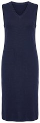 Ulla Popken 850725 Pletena obleka z V-izrezom Temno modra