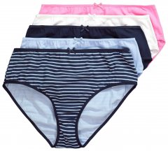 Ulla Popken 850966 Črtaste spodnjice 5 kosa Temno modra