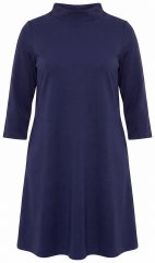 Ulla Popken 851664 Obleka iz jerseyja A-kroja z žepi Temno modra