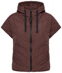 Ulla Popken 851785 Oversize prešit telovnik s kapuco Rjava