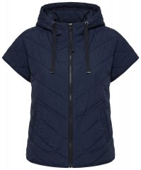 Ulla Popken 851785 Oversize prešit telovnik s kapuco Temno modra
