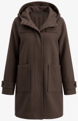 Ulla Popken 851803 Duffle plašč Temno rjava