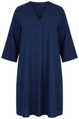 Ulla Popken 852191 Jeans obleka z žepi Denim modra