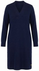 Ulla Popken 853077 Pletena obleka z dolgimi rokavi Temno modra
