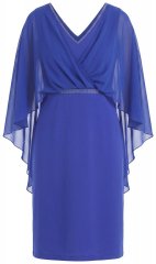 Ulla Popken 853675 Šifonska obleka s 3/4 rokavi Modra