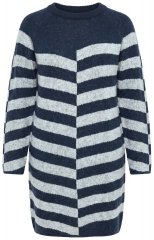 Ulla Popken 854095 Pletena obleka z dolgimi rokavi Temno modra