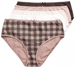 Ulla Popken 854114 Karirane spodnjice 5 kosa Taupe