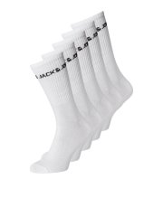Jack & Jones Basic Logo Teniške nogavice Bela 5-pack