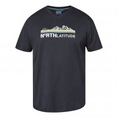 North Latitude Mountain T-Shirt V-Neck Črna