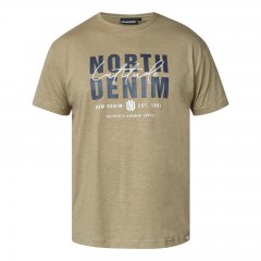 North Latitude T-Shirt Slub With Print Rjava/Bež