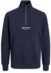 Jack & Jones Esterbro High Neck Quarter Zip Sweatshirt Dark Blue