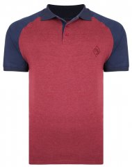 Kam Jeans 5446 Raglan Marl Jersey Polo Burgundy