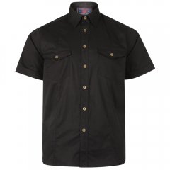 Kam Jeans Retro Short Sleeve Stretch Shirt Black