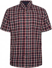 Kam Jeans 6303 Casual Check Short Sleeve Shirt Navy