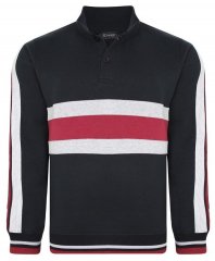 Kam Jeans 7047 Over Head Cut & Saw Sweat Top Black