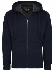 Kam Jeans 7051 Quilted Jersey Zip Thru Hoody Navy