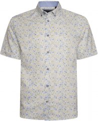 Kam Jeans P036 Premium Floral Print Shirt White