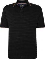 Kam Jeans 5491 Jersey Weave 1/4 Zip Polo Black