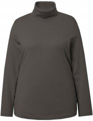 Ulla Popken Basic Long Sleeve Slim Fit Turtleneck Graphite Grey